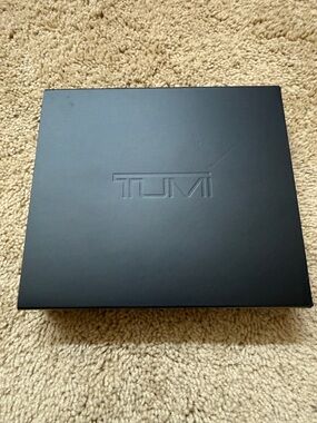 Tumi Matte Black Presentation Box with Embossed Logo and Branded Tissue